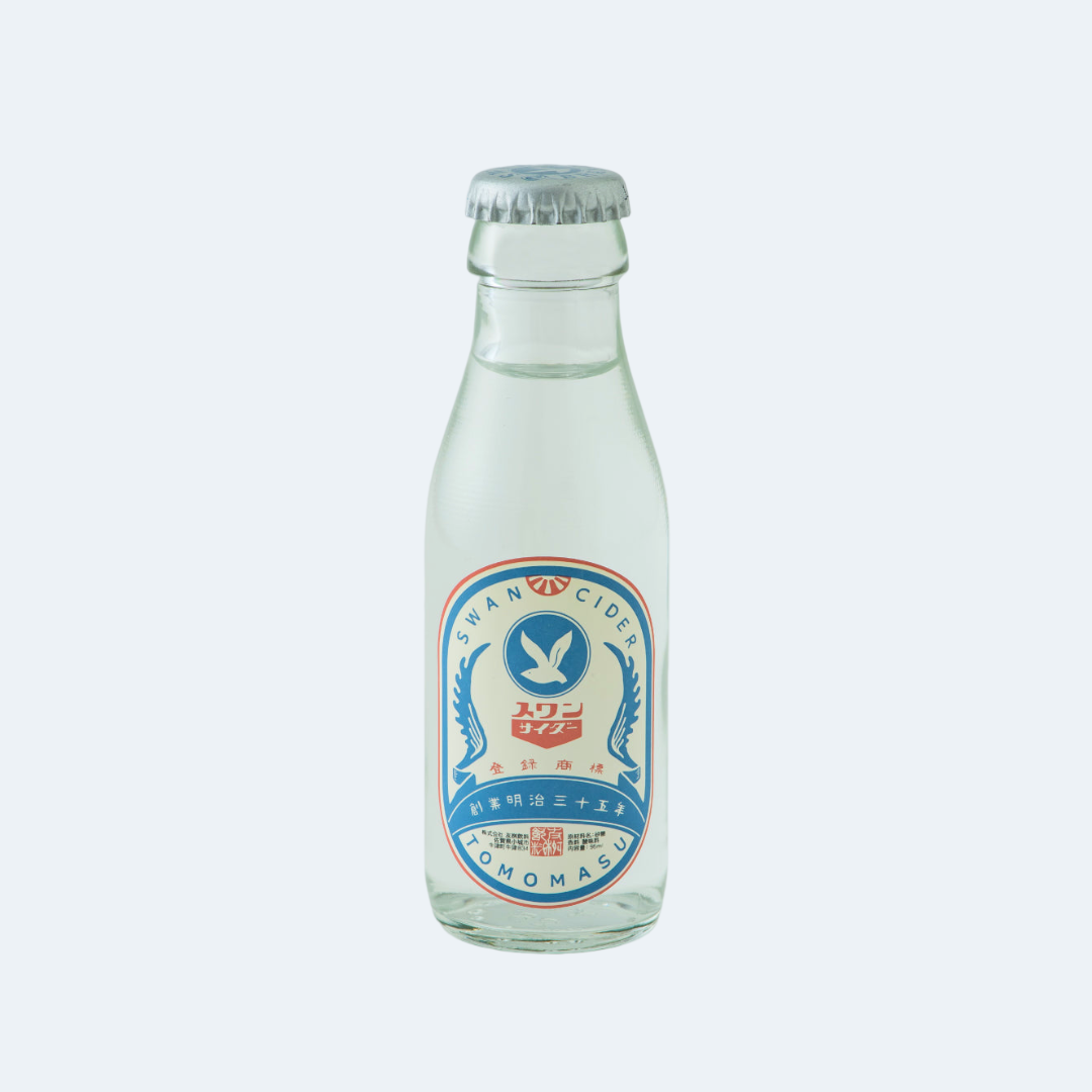 スワンサイダーミニ95ml×48本 レトロなパッケージが懐かしい、昔ながらのサイダー