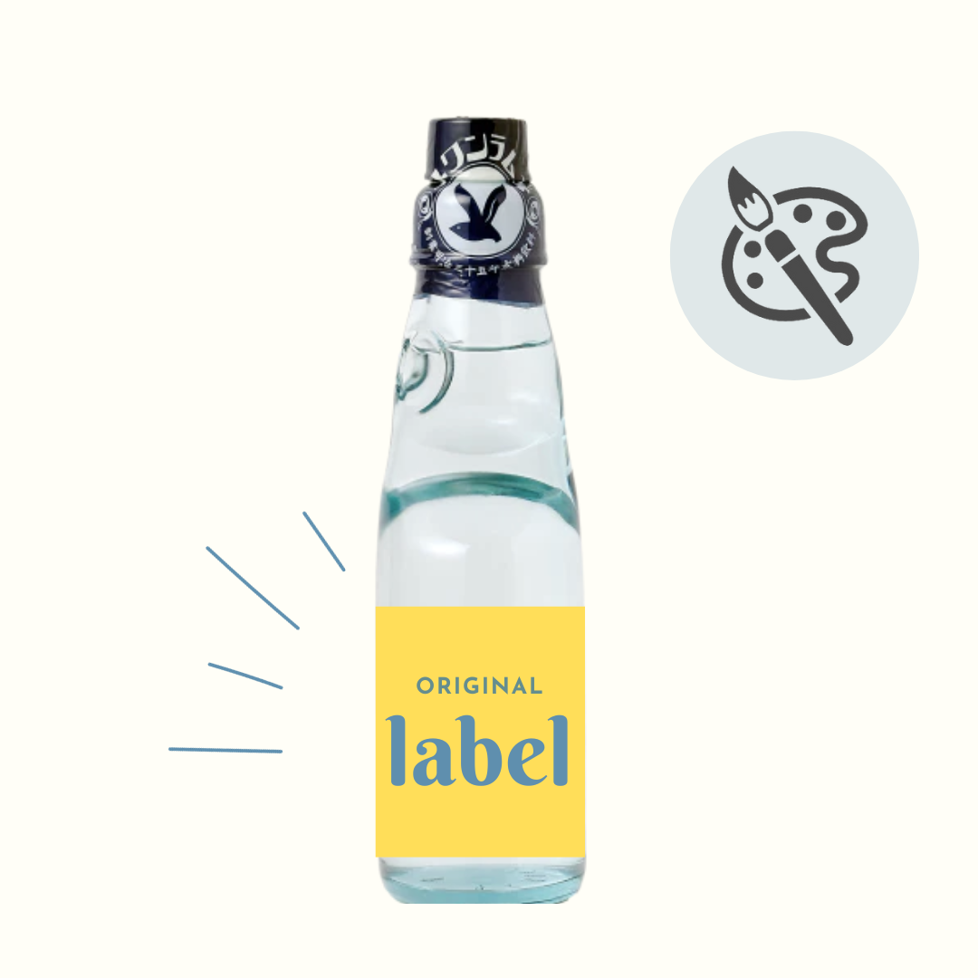 キネンソーダ ラムネ 200ml×60本(2ケース) オリジナルラベルのラムネ! ノベルティ、グッズ、ギフトにも!